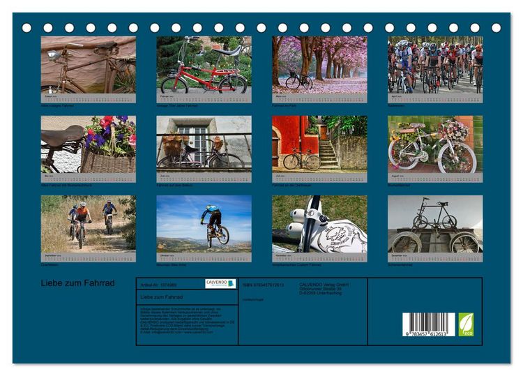 Produktbild: Liebe zum Fahrrad (Tischkalender 2026 DIN A5 quer), CALVENDO Monatskalender