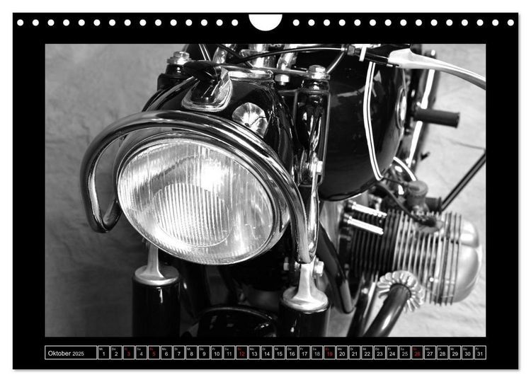 Produktbild: BMW R69S in schwarzweiss (Wandkalender 2025 DIN A4 quer), CALVENDO Monatskalender