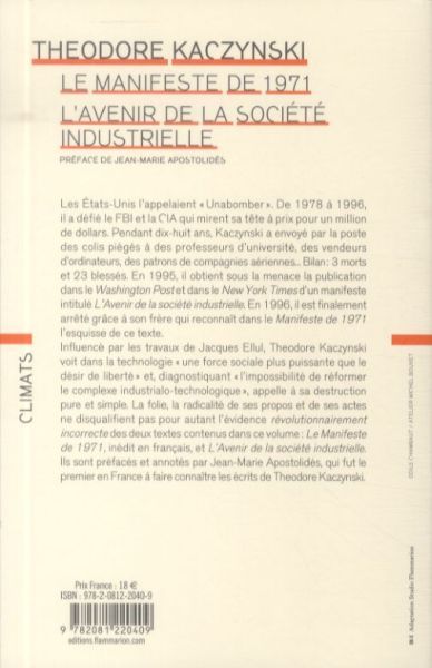 Produktbild: Le manifeste de 1971, suivi de L'avenir de la soci&eacute;t&eacute; industrielle