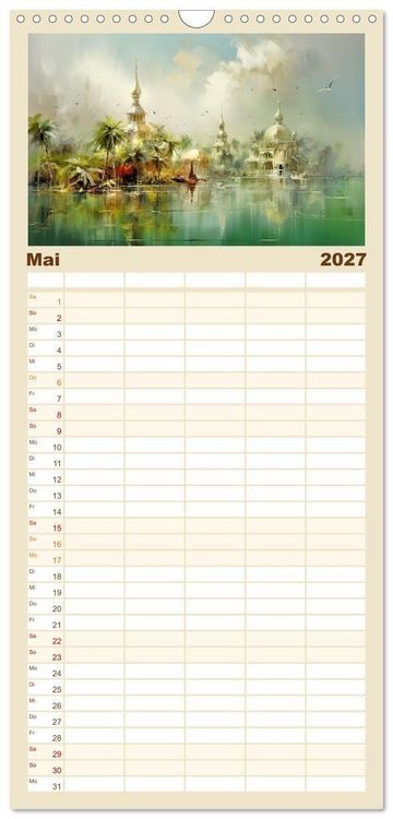 Produktbild: Familienplaner 2027 - Karibisches Flair mit 5 Spalten (Wandkalender, 21 x 45 cm) CALVENDO