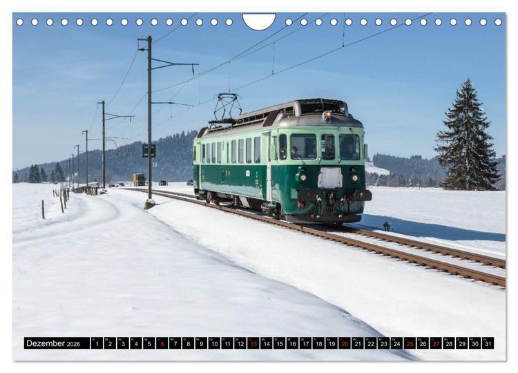 Produktbild: Eisenbahn-Nostalgie - Oldtimer auf Schweizer Schienen (Wandkalender 2026 DIN A4 quer), CALVENDO Monatskalender
