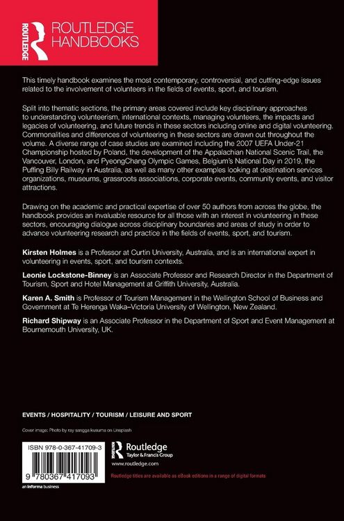 Produktbild: The Routledge Handbook of Volunteering in Events, Sport and Tourism
