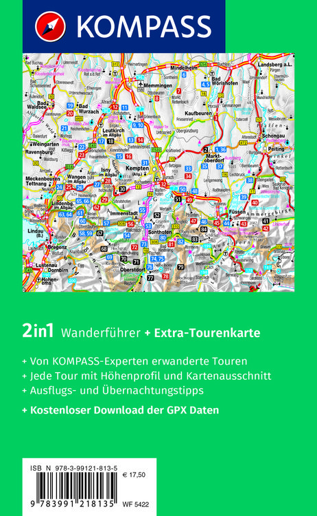 Produktbild: KOMPASS Wanderf&uuml;hrer Wandertrilogie Allg&auml;u, 84 Touren mit Extra-Tourenkarte