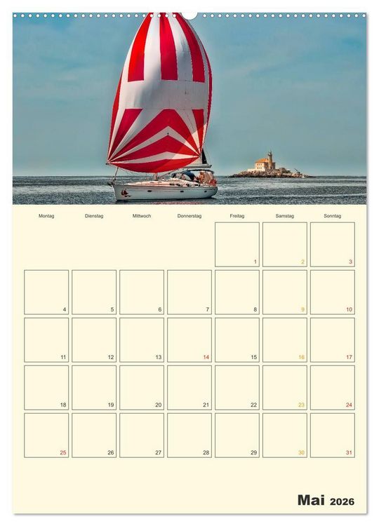Produktbild: Segeln, unser Jahresplaner (Wandkalender 2026 DIN A2 hoch), CALVENDO Monatskalender