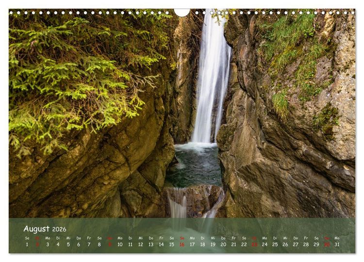 Produktbild: Faszinierende Naturschauspiele - imposante Klamm und Wasserfall Fotografie (Wandkalender 2026 DIN A3 quer), CALVENDO Monatskalender