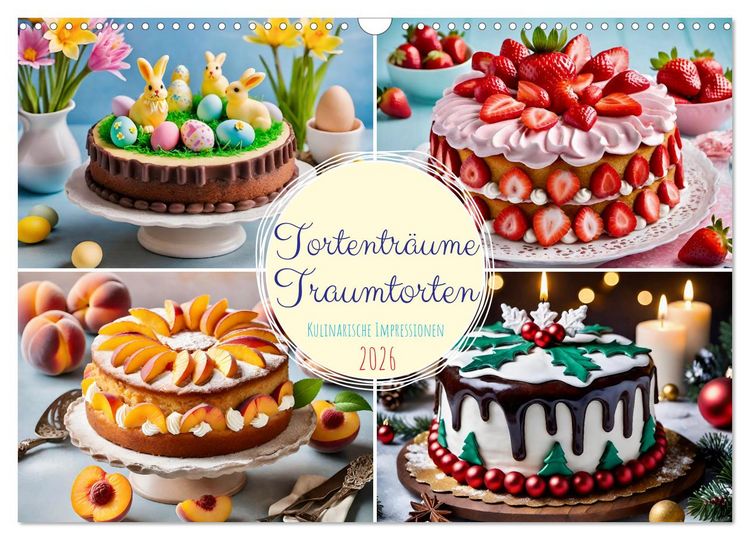 Produktbild: Tortentr&auml;ume - Traumtorten (Wandkalender 2026 DIN A3 quer), CALVENDO Monatskalender