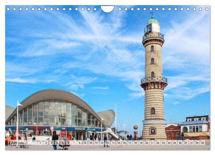 Produktbild: Hansestadt Rostock Historischer Stadtkern bis Warnem&uuml;nde (Wandkalender 2026 DIN A4 quer), CALVENDO Monatskalender
