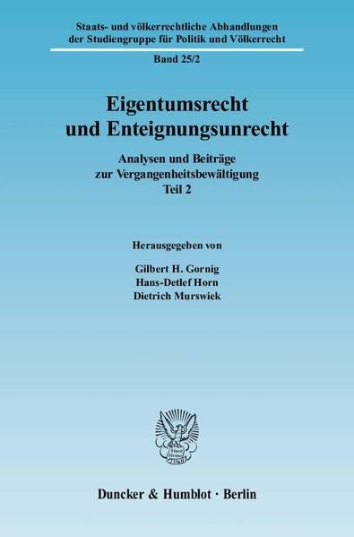 Produktbild: Eigentumsrecht und Enteignungsunrecht.