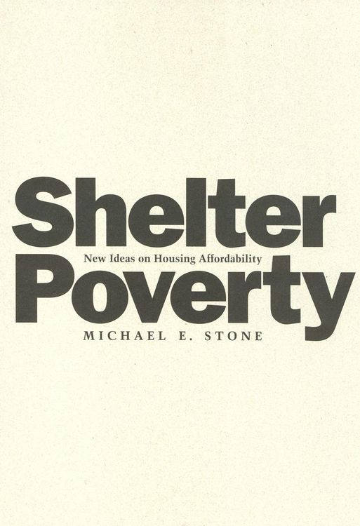 Produktbild: Shelter Poverty: New Ideas on Housing Affordability