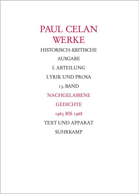 Produktbild: Werke. Historisch-kritische Ausgabe. I. Abteilung: Lyrik und Prosa