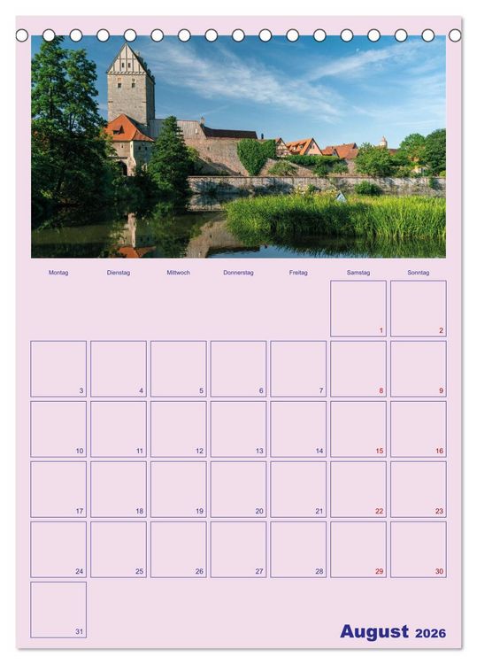 Produktbild: Wundersch&ouml;ne St&auml;dtchen (Tischkalender 2026 DIN A5 hoch), CALVENDO Monatskalender