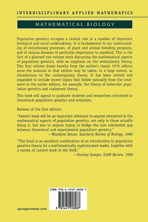 Produktbild: Mathematical Population Genetics 1