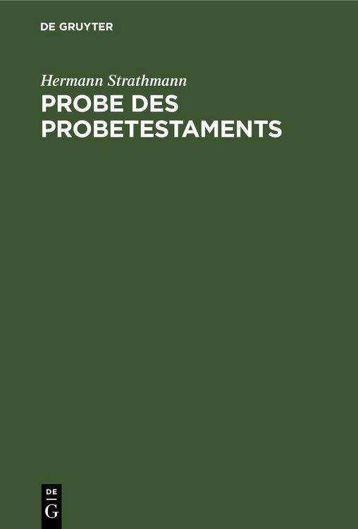 Produktbild: Probe des Probetestaments