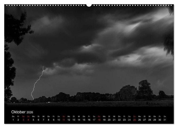 Produktbild: Das Licht in Schwarz und Wei&szlig; (hochwertiger Premium Wandkalender 2026 DIN A2 quer), Kunstdruck in Hochglanz