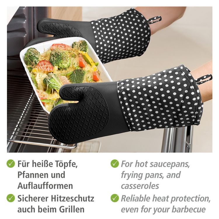 Produktbild: Topfhandschuhe Silikon Schwarz, 1 Paar