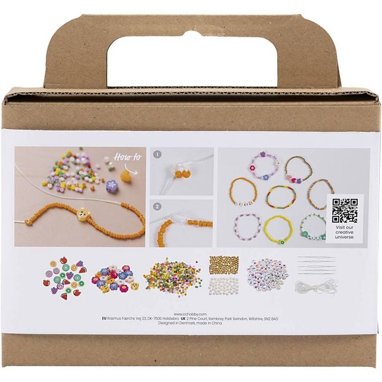 Produktbild: Creativ Company DIY Sets Beads Mini Kreativ Mix Schmuck, Farbenfrohe Armbänder, Kreativ Box