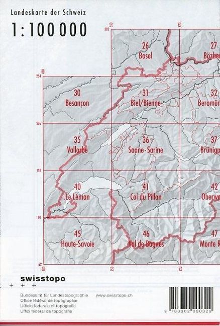 Produktbild: Swisstopo 1 : 100 000 Berom&uuml;nster