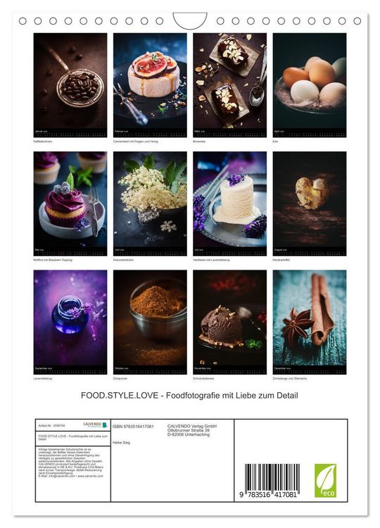 Produktbild: FOOD.STYLE.LOVE - Foodfotografie mit Liebe zum Detail (Wandkalender 2026 DIN A4 hoch), CALVENDO Monatskalender