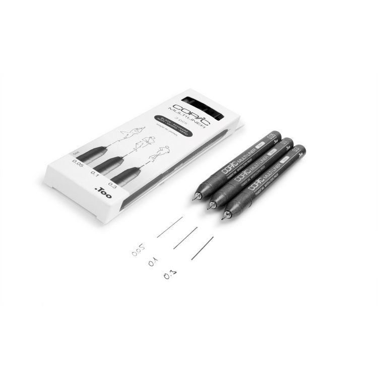 Produktbild: Copic Multiliner-Set schwarz 0.05mm/0.1mm/0.3mm 3 St&uuml;ck