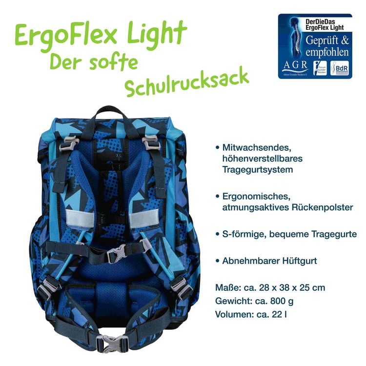 Produktbild: DerDieDas Schulranzen Set ErgoFlex Light, Schulranzen Set, 5tlg, Dark Dragon