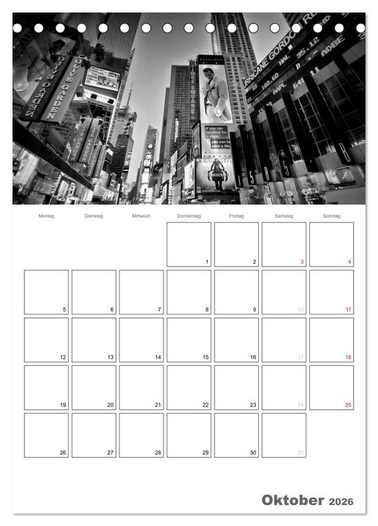 Produktbild: NEW YORK Skylines (Tischkalender 2026 DIN A5 hoch), CALVENDO Monatskalender