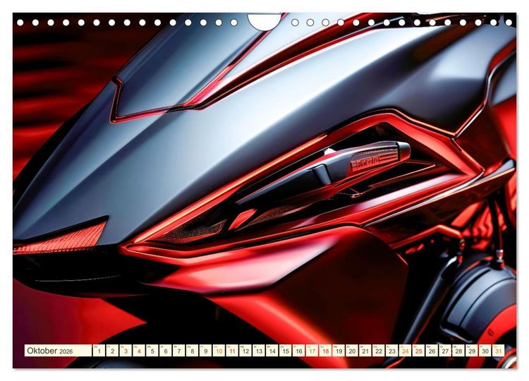 Produktbild: Blickpunkt Motorrad Sch&ouml;nheit im Design (Wandkalender 2026 DIN A4 quer), CALVENDO Monatskalender