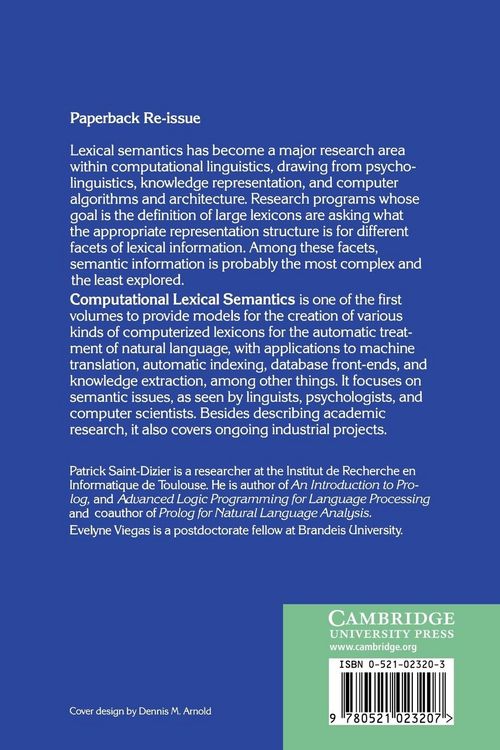 Produktbild: Computational Lexical Semantics