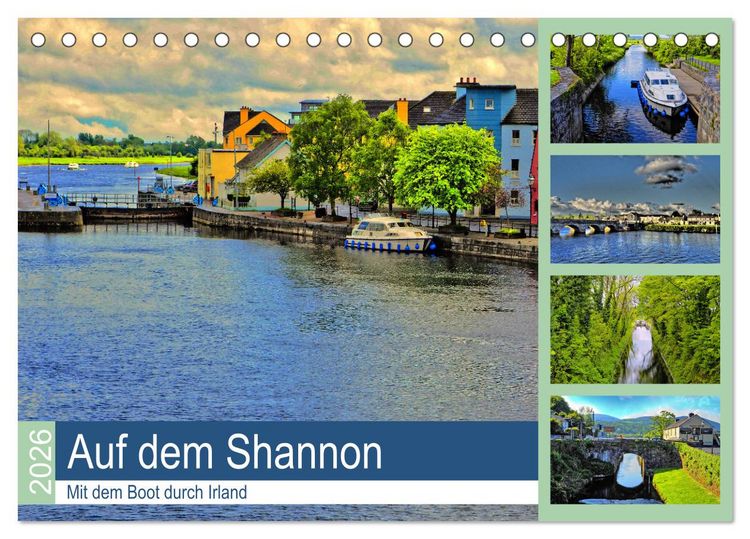 Produktbild: Auf dem Shannon - Mit dem Boot durch Irland (Tischkalender 2026 DIN A5 quer), CALVENDO Monatskalender