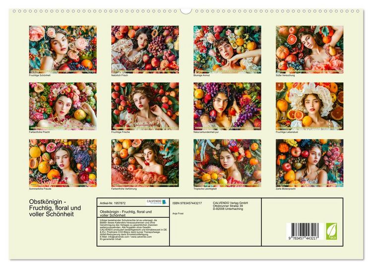 Produktbild: Obstk&ouml;nigin - Fruchtig, floral und voller Sch&ouml;nheit (hochwertiger Premium Wandkalender 2026 DIN A2 quer), Kunstdruck in Hochglanz
