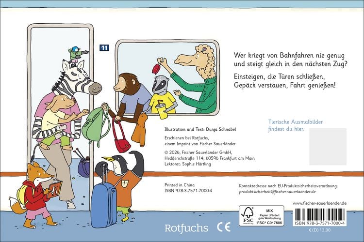 Produktbild: Zebra, Hund und Meise gehen auf die Reise. Eisenbahn-Leporello