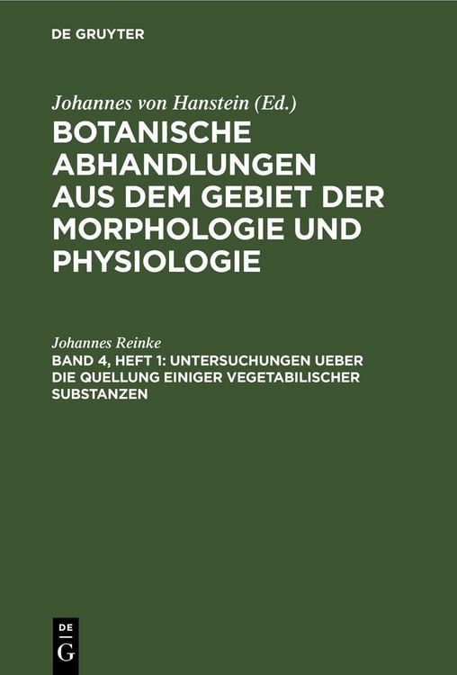 Produktbild: Untersuchungen ueber die Quellung einiger vegetabilischer Substanzen