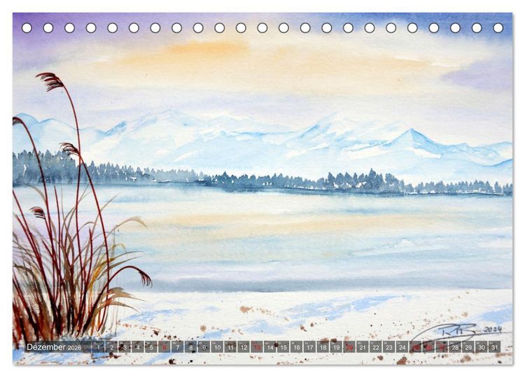 Produktbild: Chiemsee Aquarelle (Tischkalender 2026 DIN A5 quer), CALVENDO Monatskalender