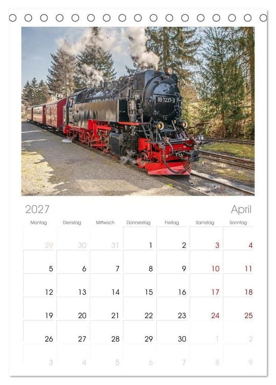 Produktbild: Tischplaner 2027 - Dampflokomotiven im Harz - Eine Reise in die goldene &Auml;ra der Eisenbahn (A5 Tischkalender zum Aufstellen) CALVENDO