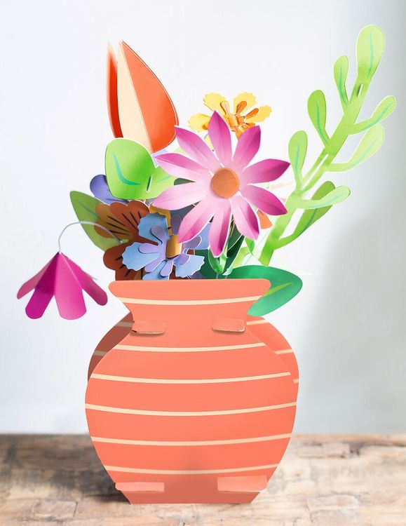 Produktbild: Papierblumen-Bastelset mit Vase