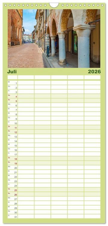 Produktbild: Familienplaner 2026 - Udine - die Stadt der Engel mit 5 Spalten (Wandkalender, 21 x 45 cm) CALVENDO