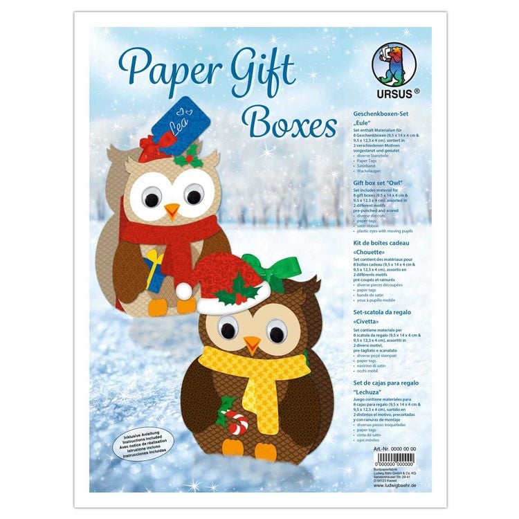 Produktbild: URSUS Geschenktaschen Paper gift boxes, Eulen