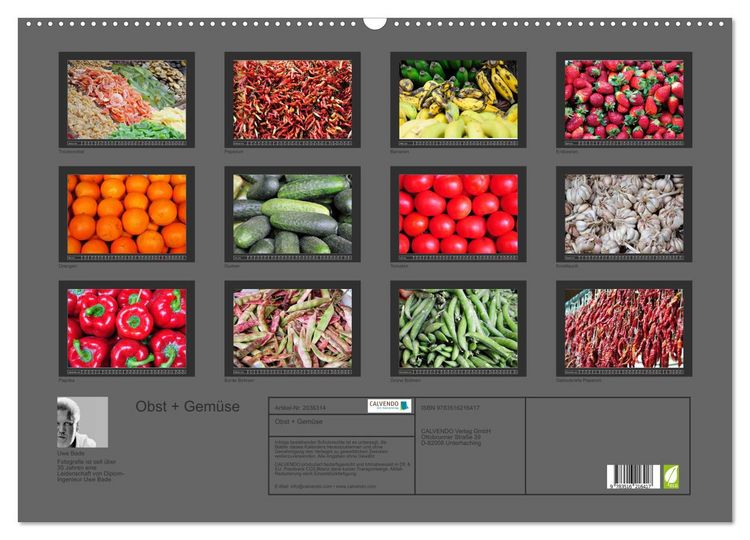 Produktbild: Obst + Gem&uuml;se (Wandkalender 2026 DIN A2 quer), CALVENDO Monatskalender