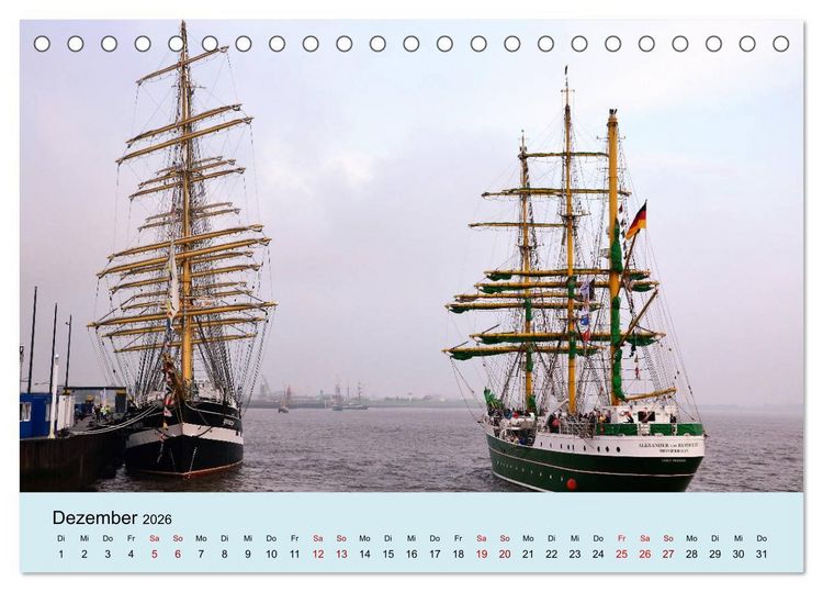 Produktbild: Parade der Windjammer - 2026 (Tischkalender 2026 DIN A5 quer), CALVENDO Monatskalender