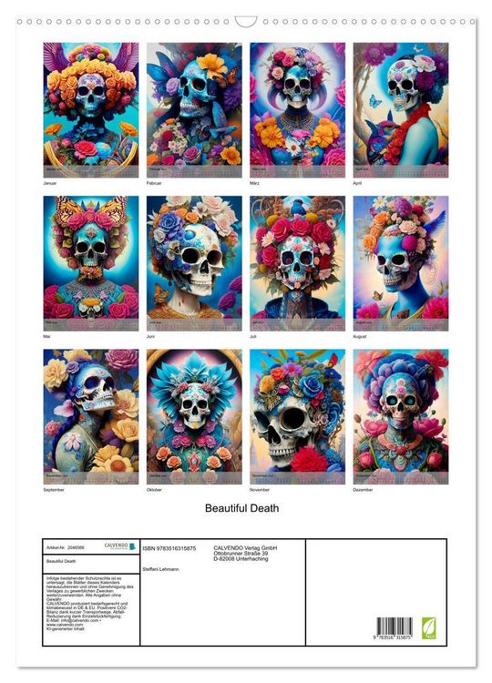 Produktbild: Beautiful Death (Wandkalender 2026 DIN A2 hoch), CALVENDO Monatskalender