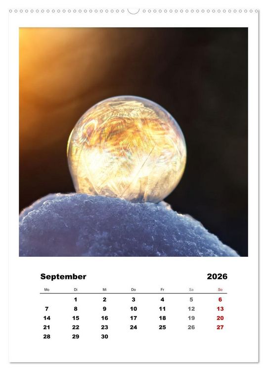 Produktbild: Frostige Seifenblasen (hochwertiger Premium Wandkalender 2026 DIN A2 hoch), Kunstdruck in Hochglanz