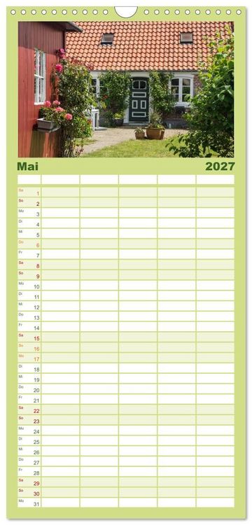 Produktbild: Familienplaner 2027 - Fan&oslash; - Himmel, Hav og mere mit 5 Spalten (Wandkalender, 21 x 45 cm) CALVENDO