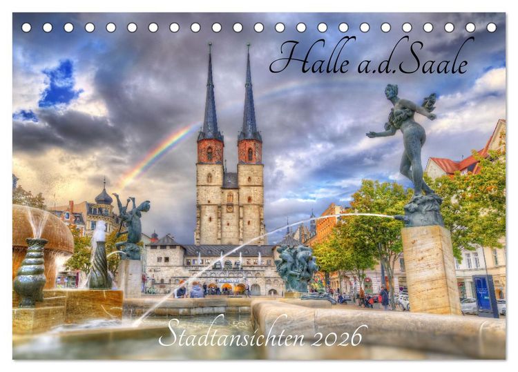 Produktbild: Halle an der Saale - Stadtansichten (Tischkalender 2026 DIN A5 quer), CALVENDO Monatskalender