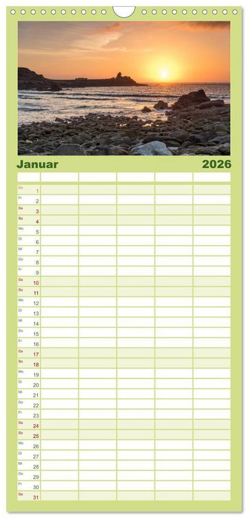 Produktbild: Familienplaner 2026 - Sehnsucht Bretagne mit 5 Spalten (Wandkalender, 21 x 45 cm) CALVENDO