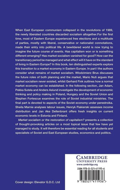 Produktbild: Market Socialism or the Restoration of Capitalism?