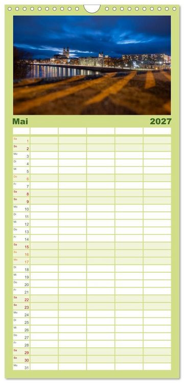 Produktbild: Familienplaner 2027 - Typisch Magdeburg mit 5 Spalten (Wandkalender, 21 x 45 cm) CALVENDO