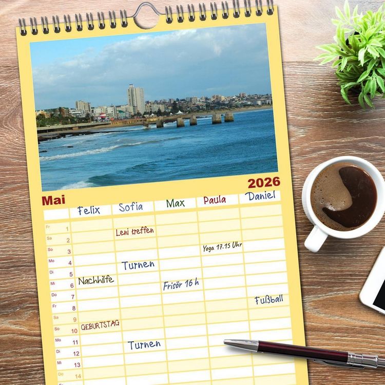 Produktbild: Familienplaner 2026 - Port Elizabeth - S&uuml;dafrika - Impressionen einer Stadt in Bildern mit 5 Spalten (Wandkalender, 21 x 45 cm) CALVENDO
