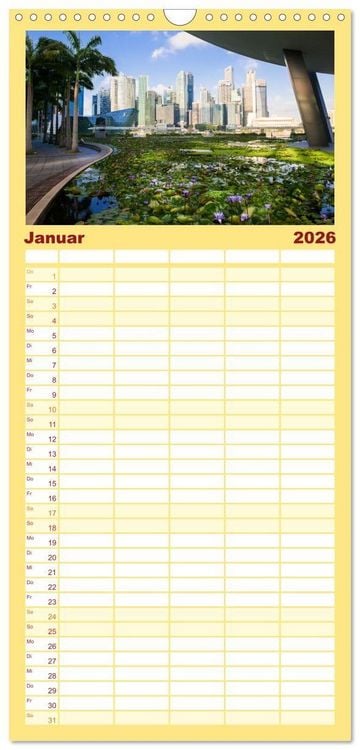 Produktbild: Familienplaner 2026 - Singapur: Zwischen Wolkenkratzern und Superb&auml;umen mit 5 Spalten (Wandkalender, 21 x 45 cm) CALVENDO