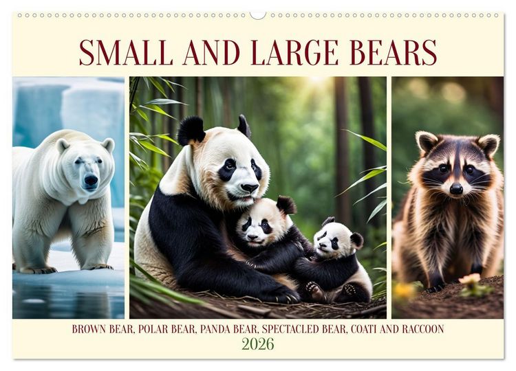 Produktbild: Small and large bears (Wall Calendar 2026 DIN A2 landscape), CALVENDO 12 Month Wall Calendar