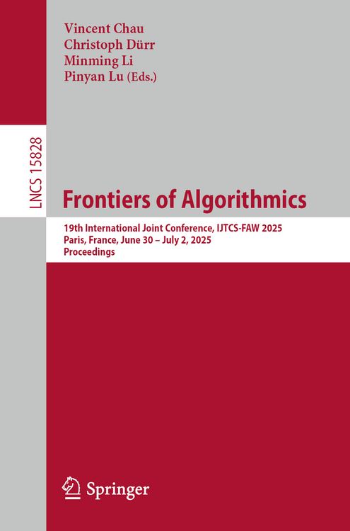 Produktbild: Frontiers of Algorithmics