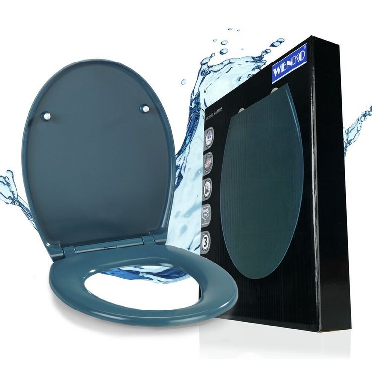 Produktbild: WC Sitz Mod. Samos Slate Blue, Toilettendeckel mit Absenkautomatik